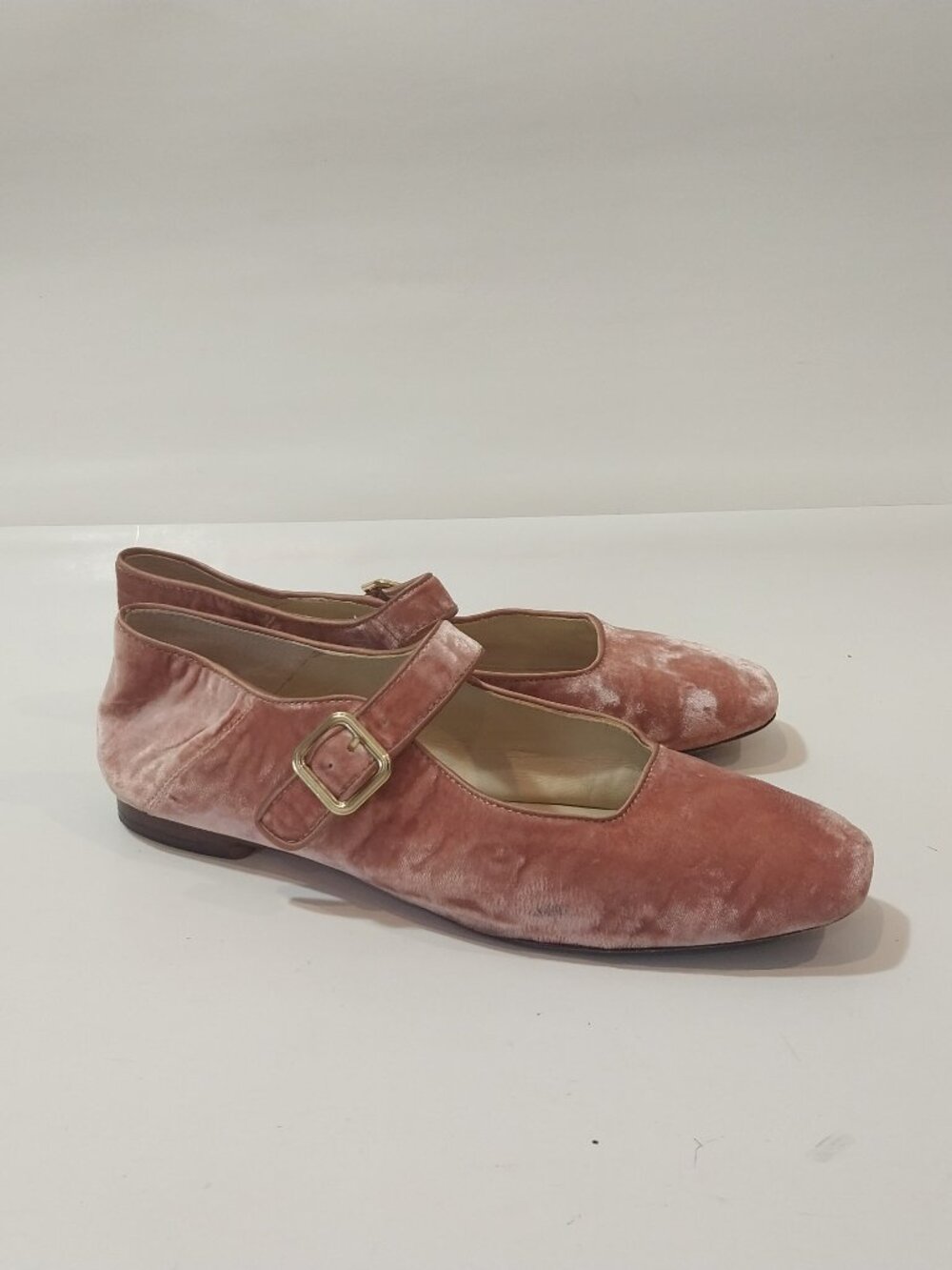 J Mclaughlin Pink Velvet Shoes Womens 9.5 Macayle Flat Mary Jane Buckle Designer
